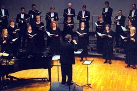 Dale Warland Singers singing with a conductor directing