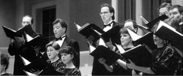 Photo showing Dale Warland Singers singing