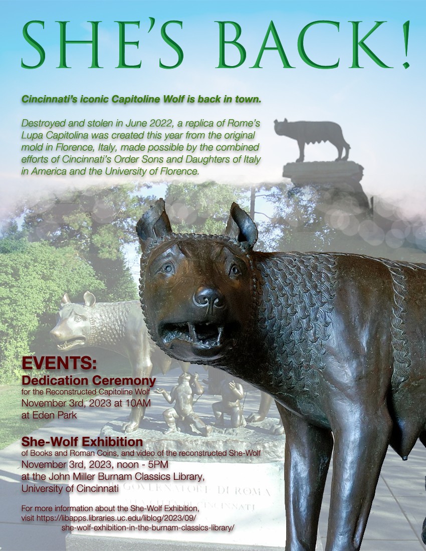 Exhibition to celebrate the return of the Lupa to Eden Park.