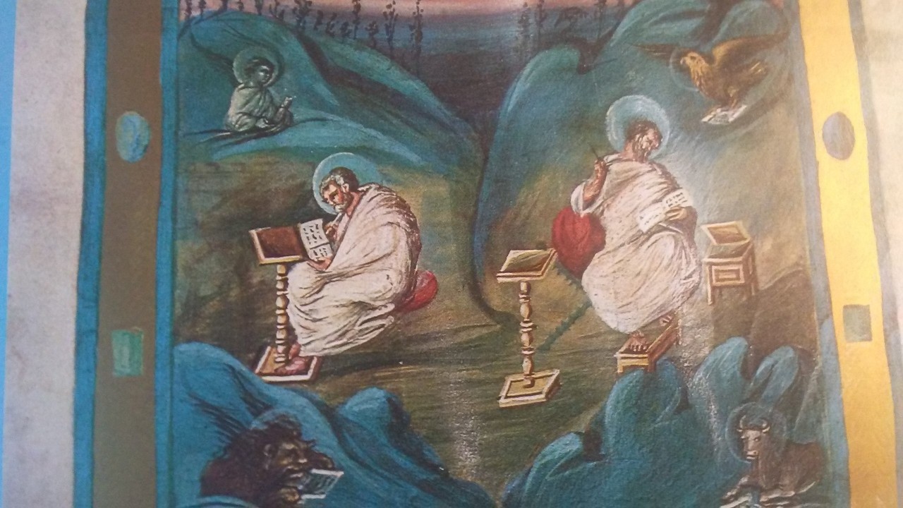 Book with four evangelists